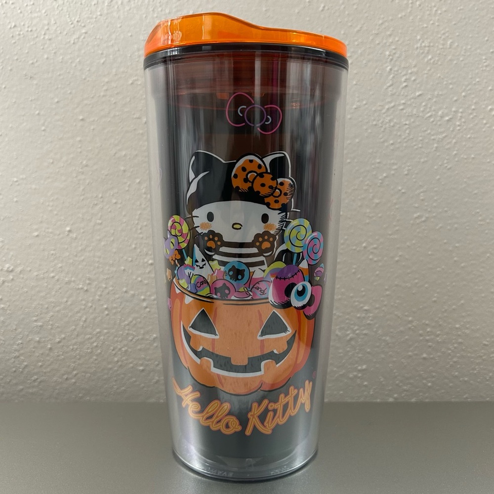 Halloween Hello Kitty Tumbler Plastic Pumpkin Candy Ghost New